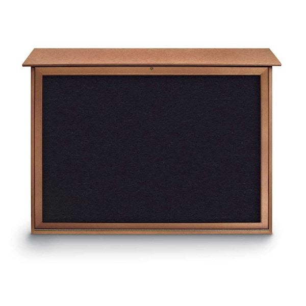 Indoor Enclosed Combo Board, 42"x32", Satin Frame/Grey & Pearl